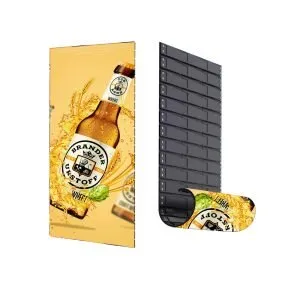 Rollable LED Poster Display | 500×1000mm | P2.6 / P1.95 / P1.56 / P1.25 | Lightweight, Flexible & Portable | Supports Hanging & Magnetic Installation