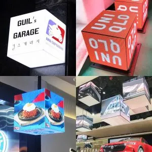 Indoor P4 Spacing Four Sided Hanging Adverting Display LED Store Magic Cube Screen Pixel for Bulk