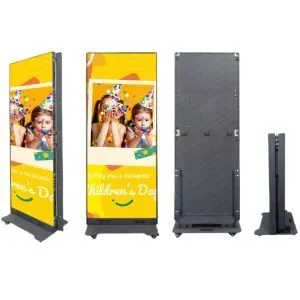 Foldable GOB LED Poster Display with Flip-Open Magnetic Frame (640×1920mm)
